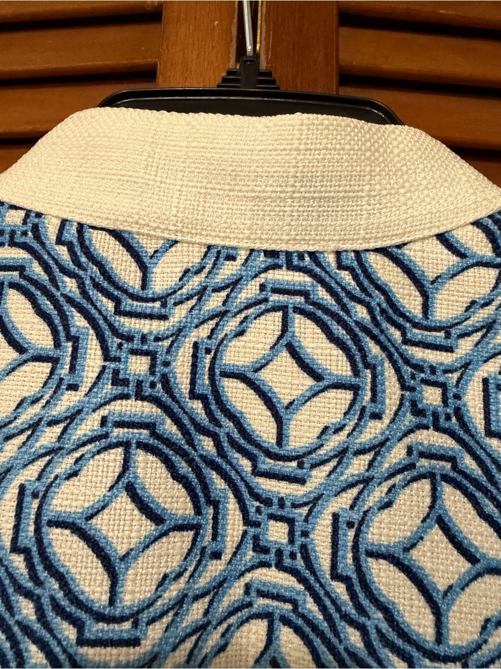 Preston & York NWOT Size 10 Loretta Blue/White Lined Linen Tunic - Picture 7 of 10